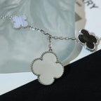 [Marin]BRACELET CLOVER 5 MOTIFS NACRE CHALCEDOINE ARGENT