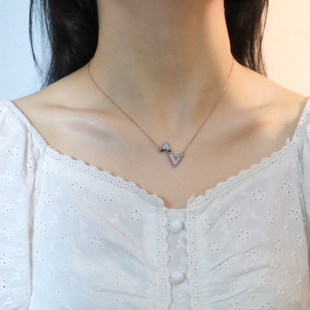 [Marin]COLLIER PENDENTIF VOLT DIAMANT ARGENT