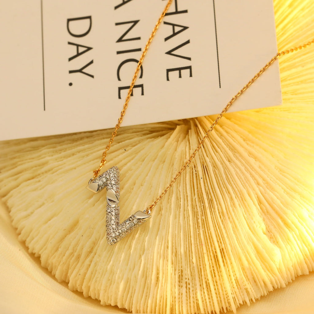 [Marin]COLLIER PENDENTIF VOLT DIAMANT ARGENT