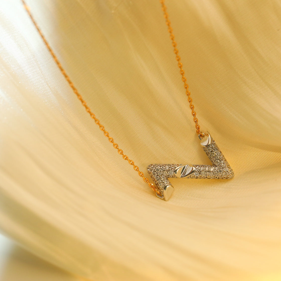 [Marin]COLLIER PENDENTIF VOLT DIAMANT ARGENT