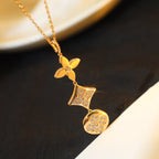 [Marin]COLLIER ÉTOILE ET SOLEIL EN OR ROSE DIAMANTS