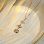 [Marin]COLLIER ÉTOILE ET SOLEIL EN OR ROSE DIAMANTS