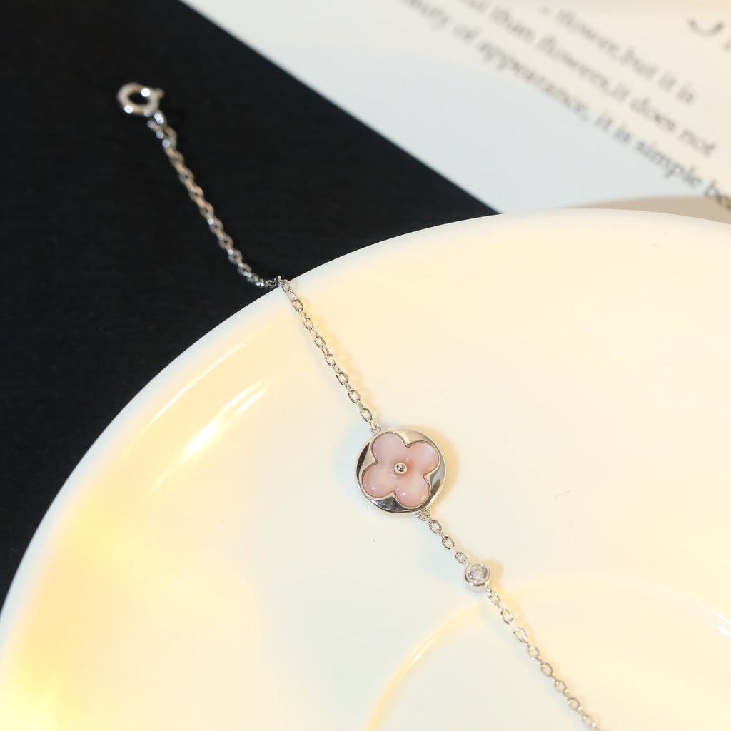 [Marin]SUN MOTIF PINK MOP SILVER BRACELET