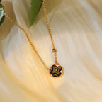 [Marin]COLLIER SUN PENDENTIF OR ROSE 1 DIAMANT
