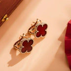 [Marin]CLOVER MEDIUM 1 MOTIFS CARNELIAN BOUCLES D'OREILLES