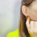 [Marin]CLOVER MEDIUM 1 MOTIFS CARNELIAN BOUCLES D'OREILLES