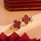 [Marin]CLOVER MEDIUM 1 MOTIFS CARNELIAN BOUCLES D'OREILLES