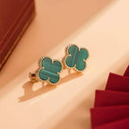 [Marin]CLOVER MEDIUM 1 MOTIFS MALACHITE  EARRINGS