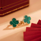 [Marin]CLOVER MEDIUM 1 MOTIFS MALACHITE  EARRINGS
