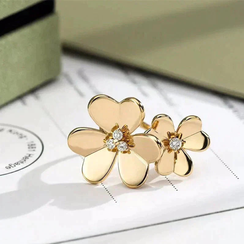 [Marin]BAGUE EN DIAMANT CLOVER COMOS OR