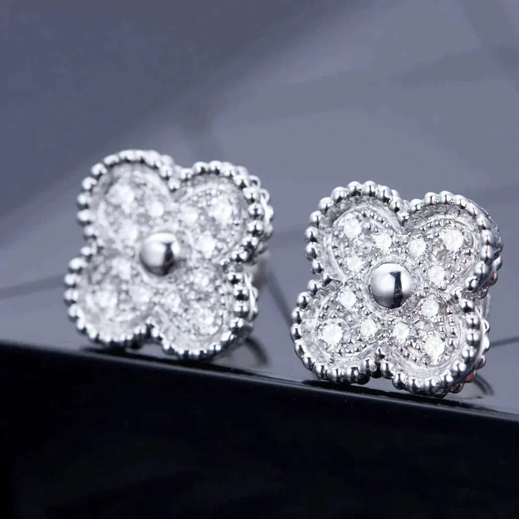 [Marin]BOUCLES D'OREILLES PAPILLONS CLOUS DIAMANT ARGENT