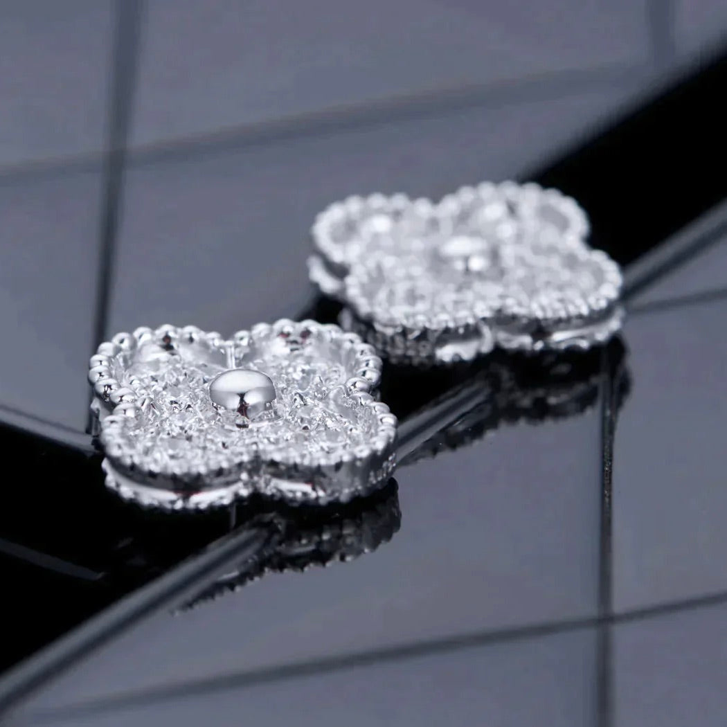 [Marin]BOUCLES D'OREILLES PAPILLONS CLOUS DIAMANT ARGENT