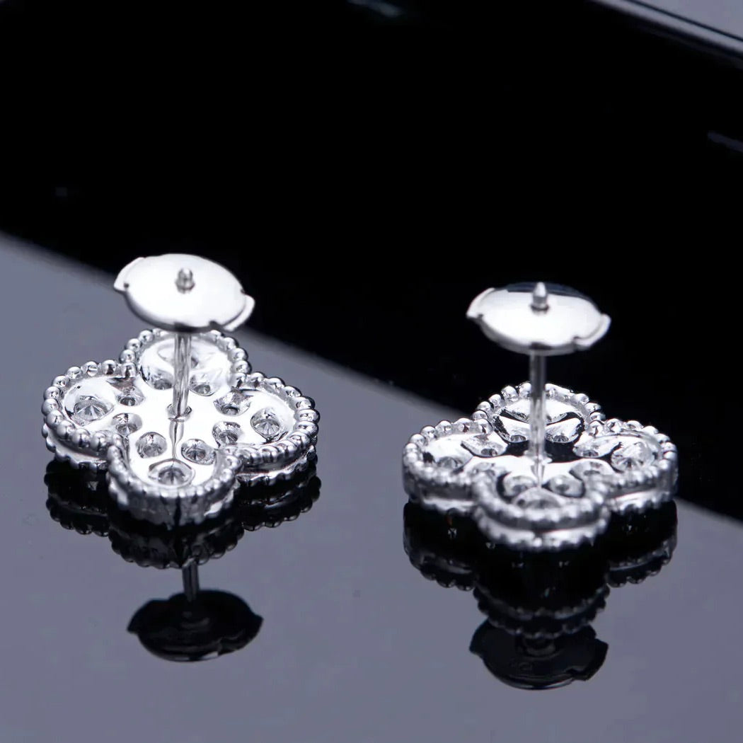 [Marin]BOUCLES D'OREILLES PAPILLONS CLOUS DIAMANT ARGENT