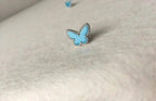 [Marin]BOUCLES D'OREILLES PAPILLON TURQUOISE ARGENT