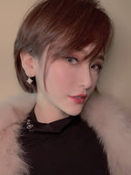 [Marin]DOUBLE STAR PINK GOLD MOP DROP EARRINGS