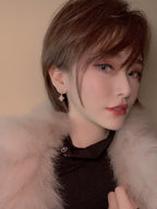 [Marin]DOUBLE STAR PINK GOLD MOP DROP EARRINGS