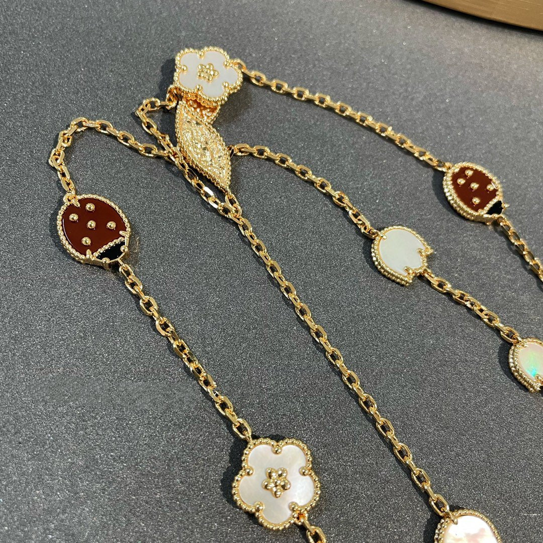 [Marin-Jewelry]LUCKY SPRING 15 MOTIFS GOLD NECKLACE