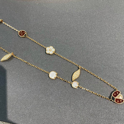 [Marin-Jewelry]LUCKY SPRING 15 MOTIFS GOLD NECKLACE
