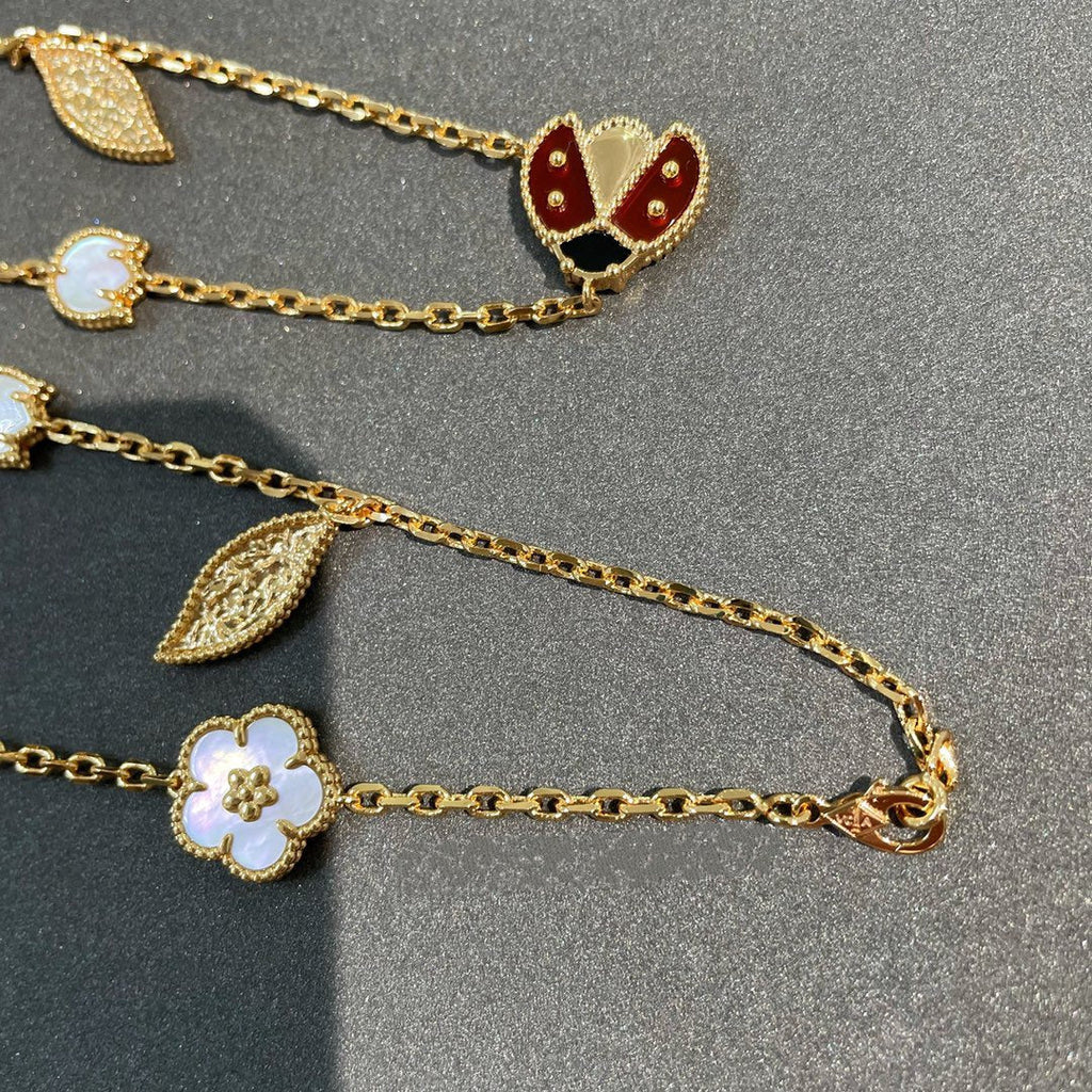 [Marin]LUCKY SPRING 15 MOTIFS GOLD NECKLACE
