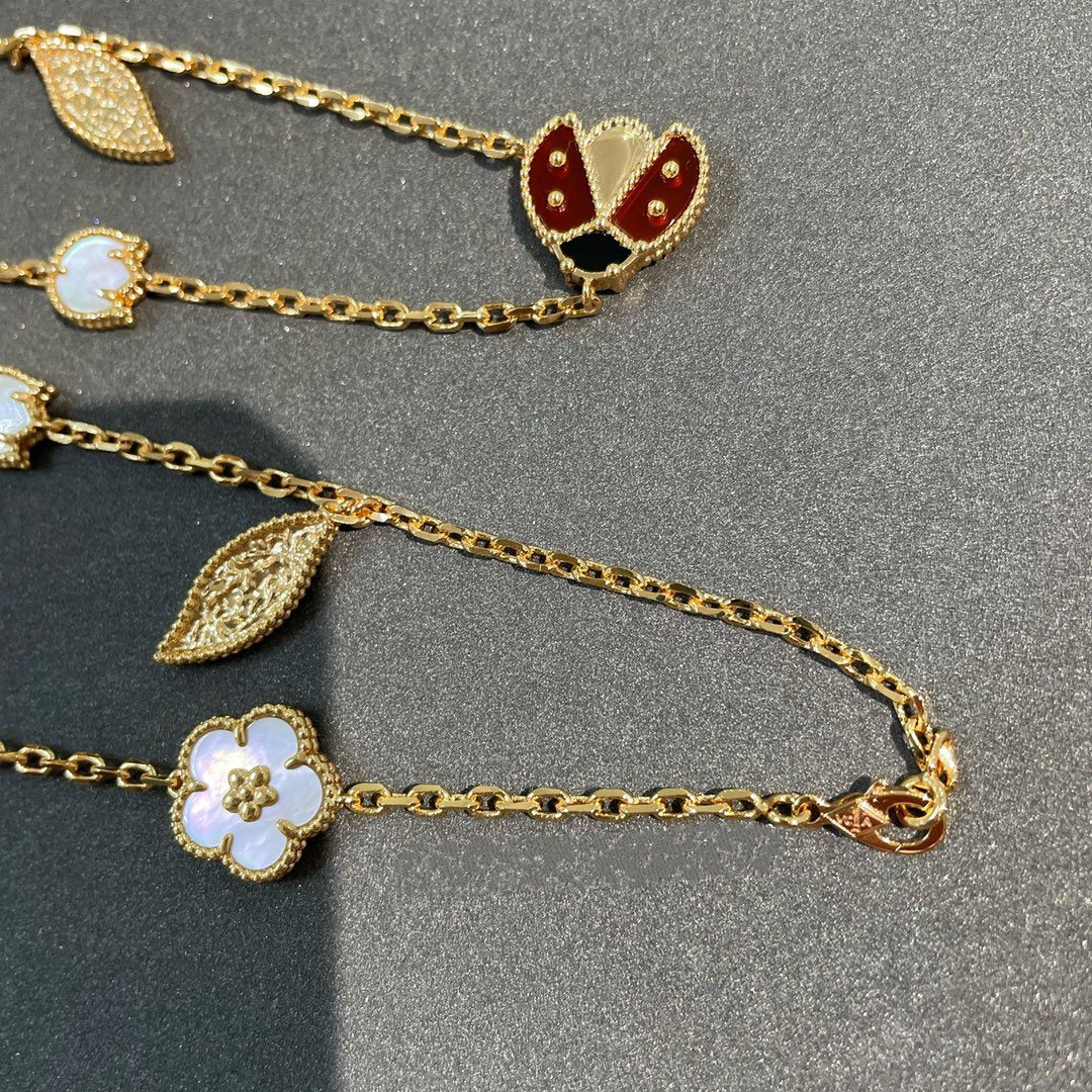 [Marin]LUCKY SPRING 15 MOTIFS GOLD NECKLACE