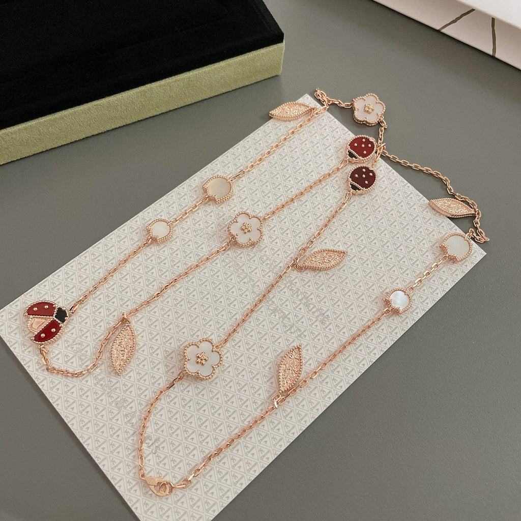 [Marin]COLLIER LUCKY SPRING 15 MOTIFS OR ROSE