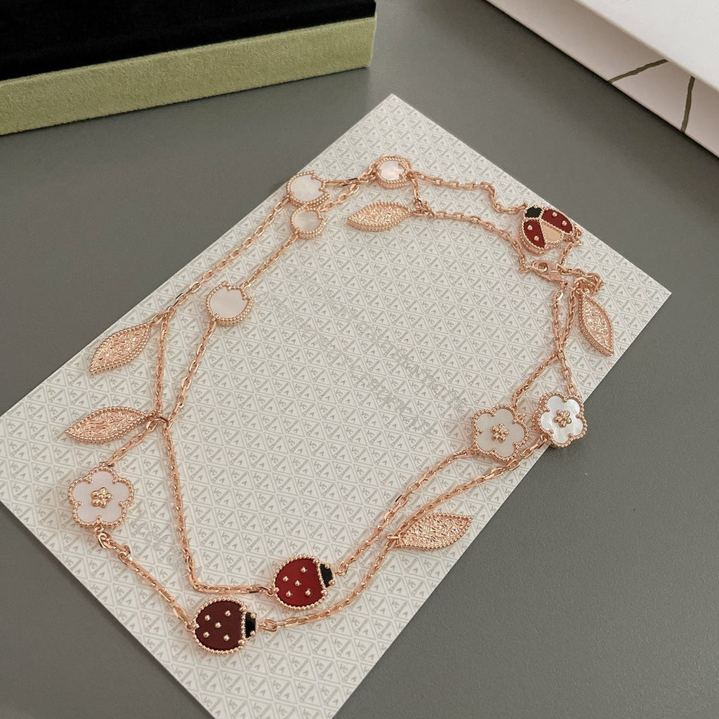 [Marin]COLLIER LUCKY SPRING 15 MOTIFS OR ROSE