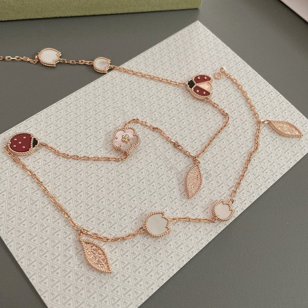 [Marin]COLLIER LUCKY SPRING 15 MOTIFS OR ROSE