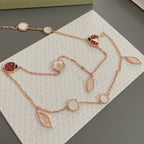 [Marin]COLLIER LUCKY SPRING 15 MOTIFS OR ROSE