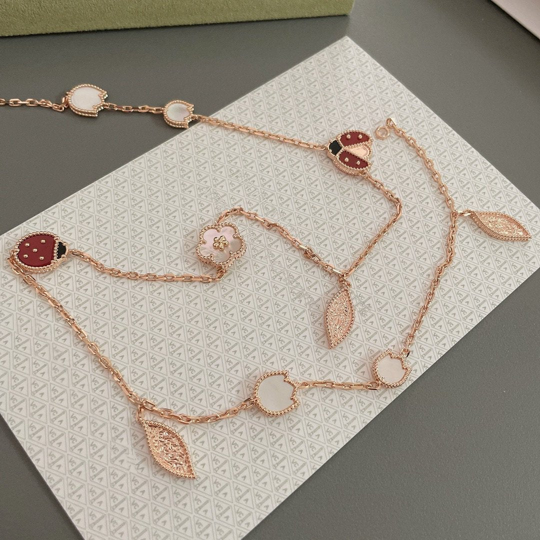 [Marin]COLLIER LUCKY SPRING 15 MOTIFS OR ROSE