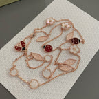 [Marin]COLLIER LUCKY SPRING 15 MOTIFS OR ROSE