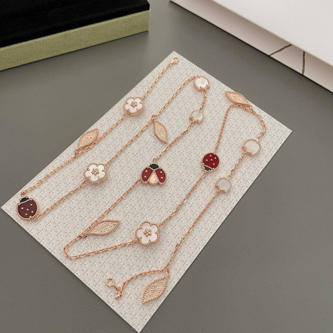 [Marin]COLLIER LUCKY SPRING 15 MOTIFS OR ROSE