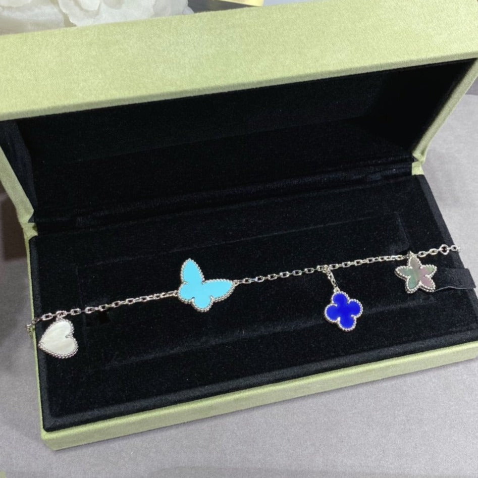 [Marin]BRACELET LUCKY SPRING ARGENT 4 MOTIFS