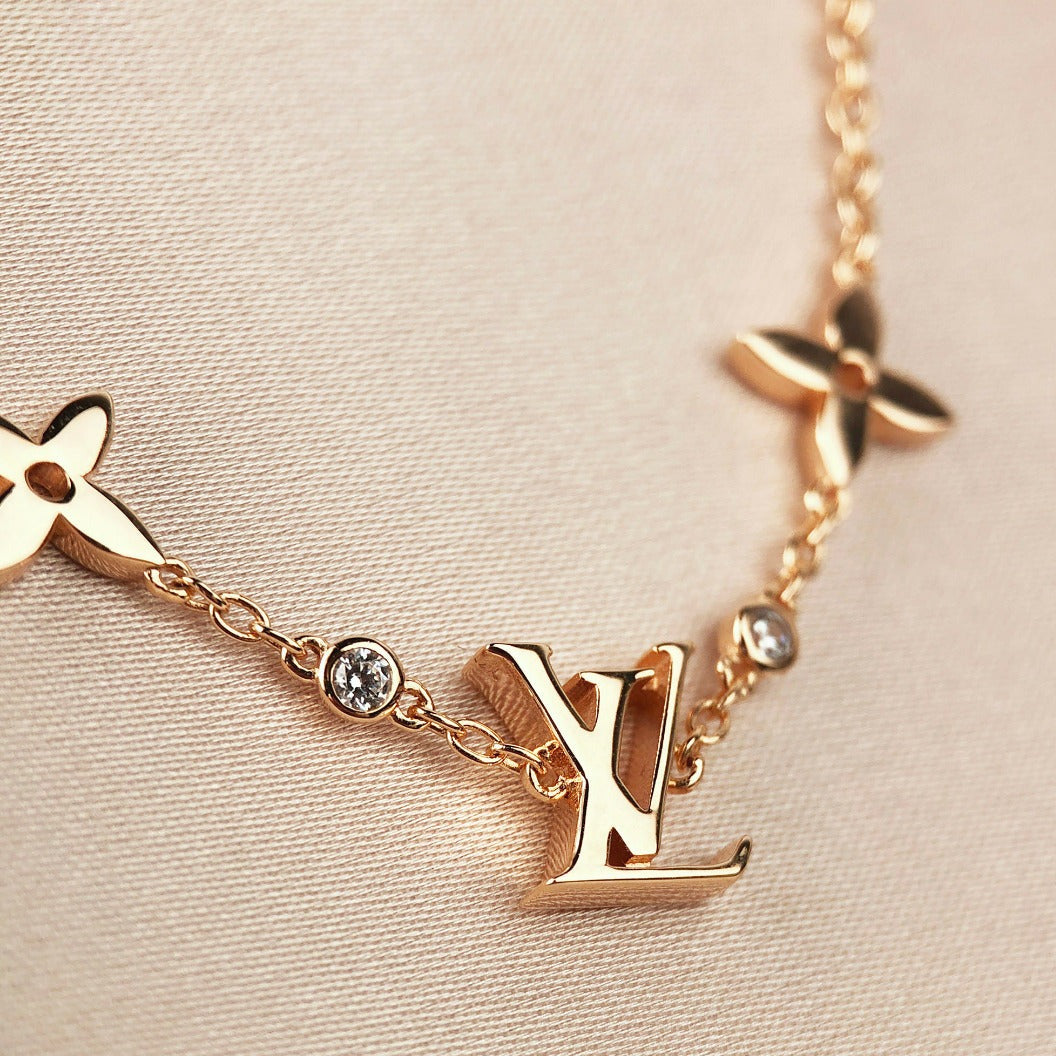[Marin-Jewelry]STAR AND SUN 7 MOTIFS GOLD BRACELET