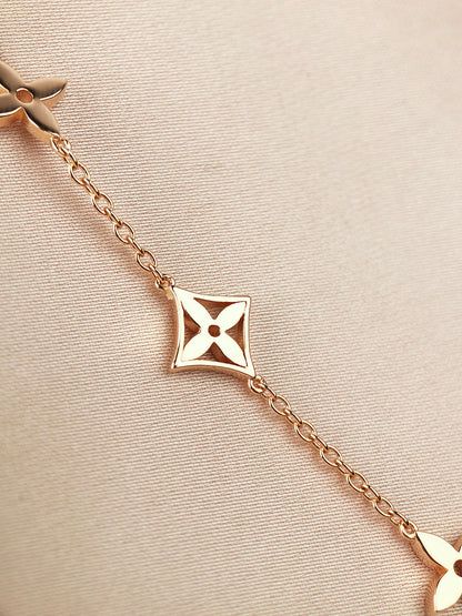 [Marin-Jewelry]STAR AND SUN 7 MOTIFS GOLD BRACELET