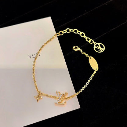 [Marin-Jewelry]LOGO STAR MOTIF GOLD BRACELET