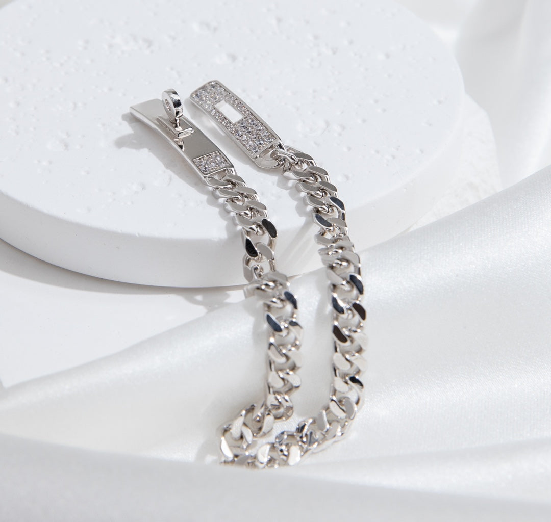 [Marin-Jewelry]KELLY CHAIN SILVER DIAMOND BRACELET