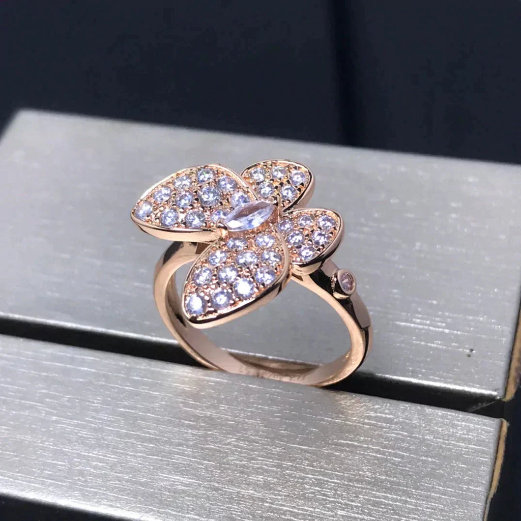 [Marin]BUTTERFLY PINK GOLD DIAMOND RING