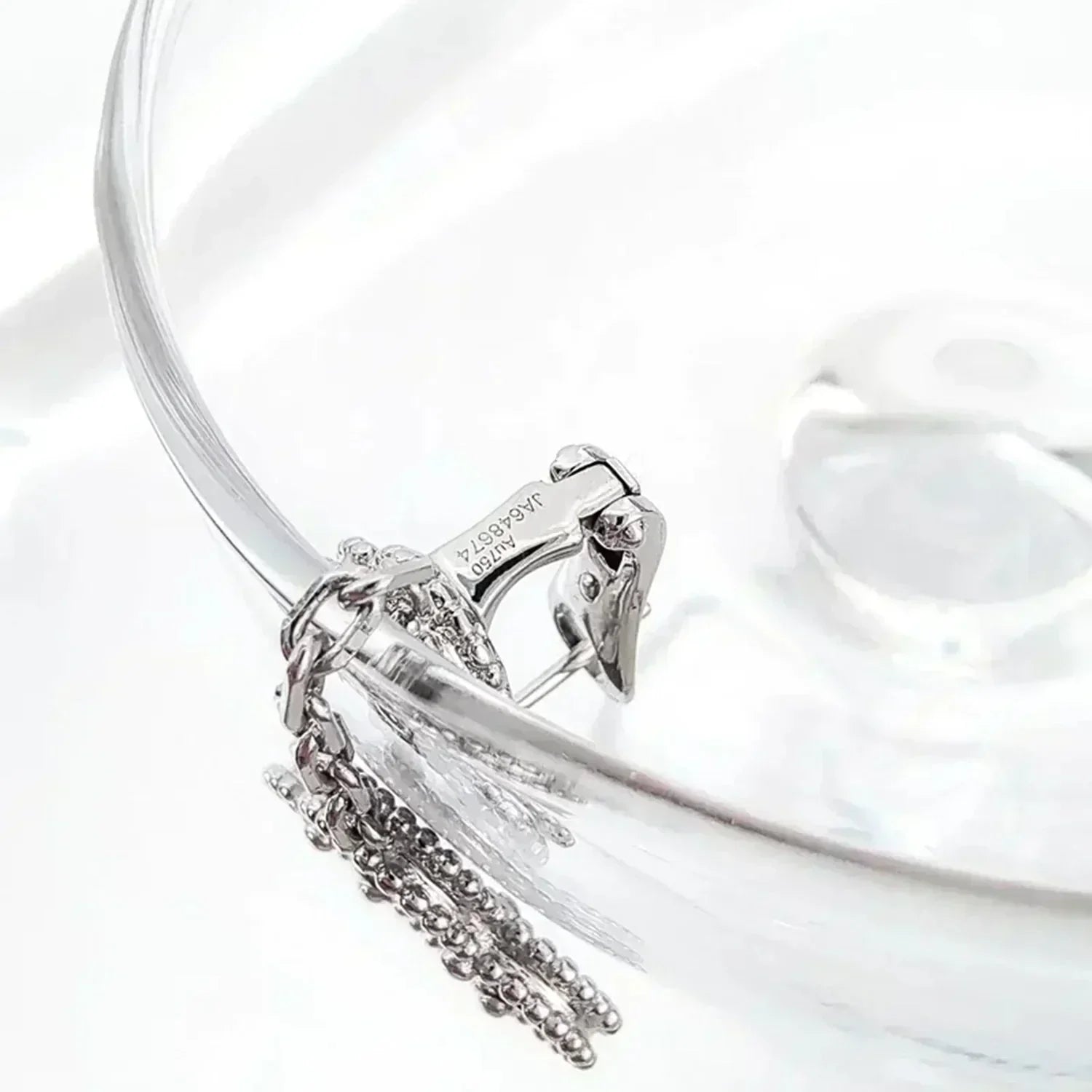 [Marin]CLOVER 2 MOTIFS DIAMANT ONYX BOUCLES D'OREILLES ARGENT
