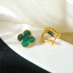 [Marin]CLOVER MEDIUM 1 MOTIFS MALACHITE  EARRINGS