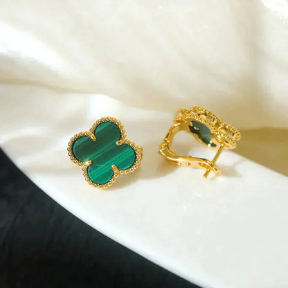 [Marin]CLOVER MEDIUM 1 MOTIFS MALACHITE  EARRINGS