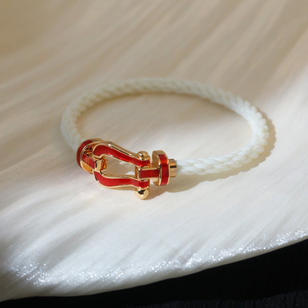 [Marin]BRACELET FORCE 10 TEXTILE BLANC PAVÉ DIAMANTS