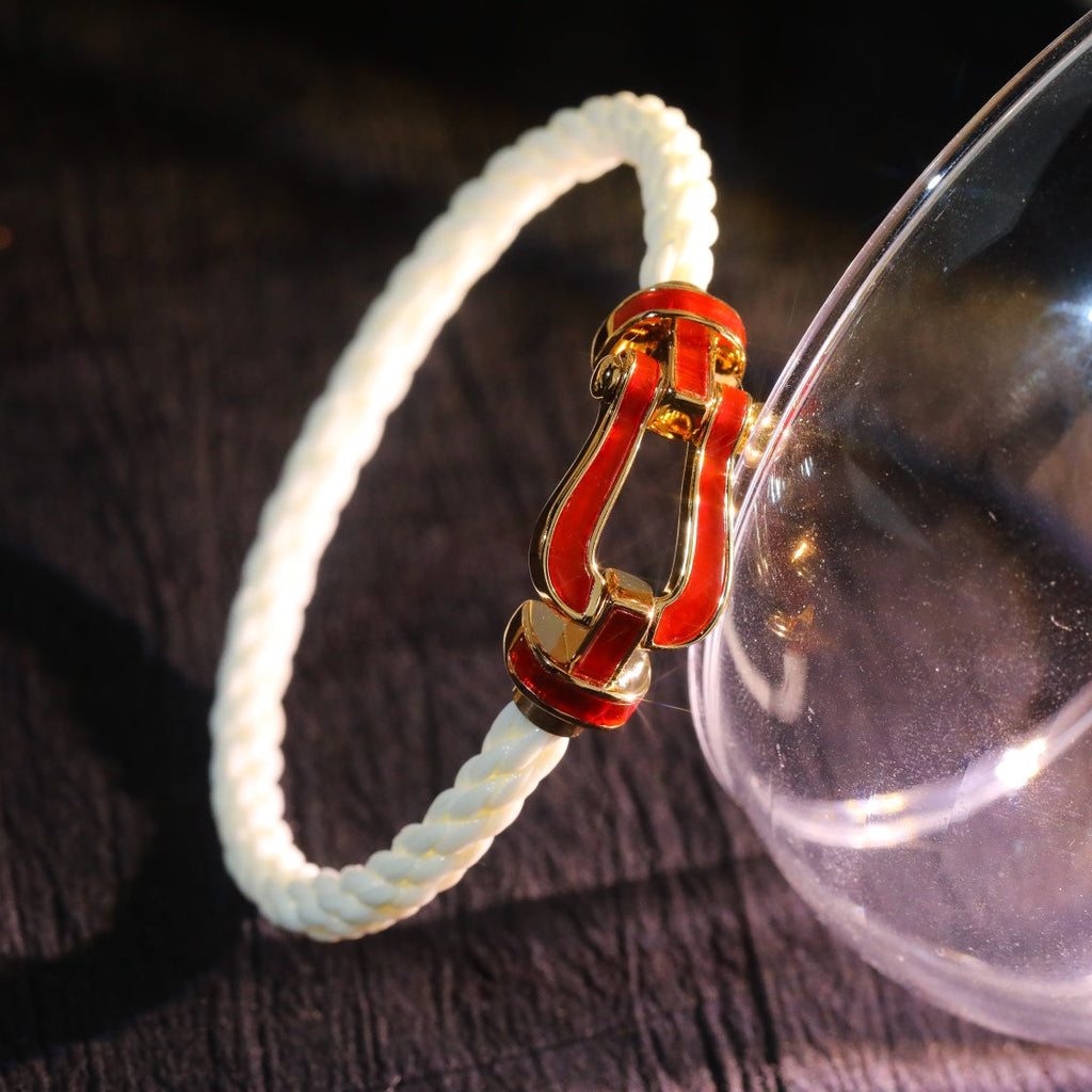[Marin]BRACELET FORCE 10 TEXTILE BLANC PAVÉ DIAMANTS