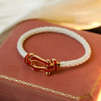 [Marin]BRACELET FORCE 10 TEXTILE BLANC PAVÉ DIAMANTS