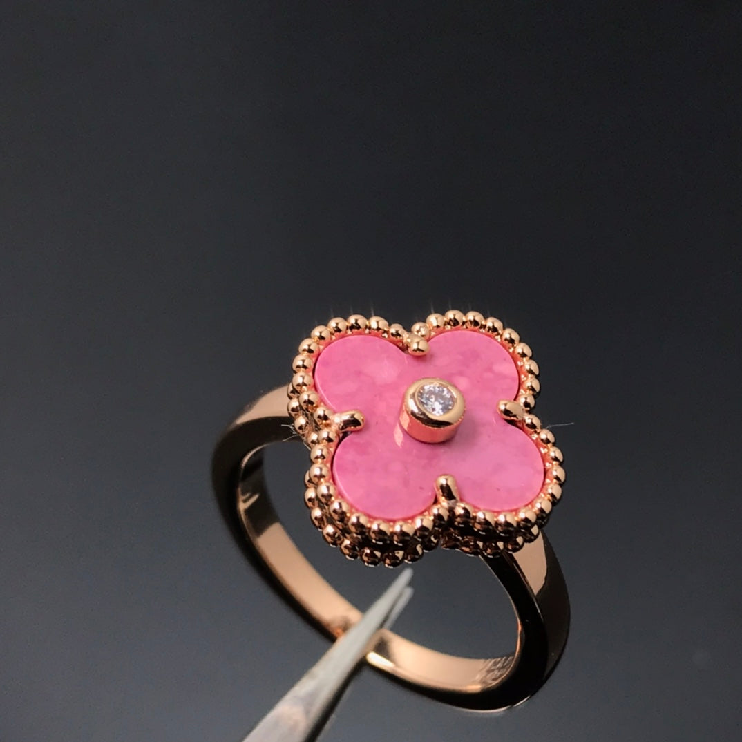 [Marin-Jewelry]CLOVER RHODONITE Marin-Jewelry GOLD RING