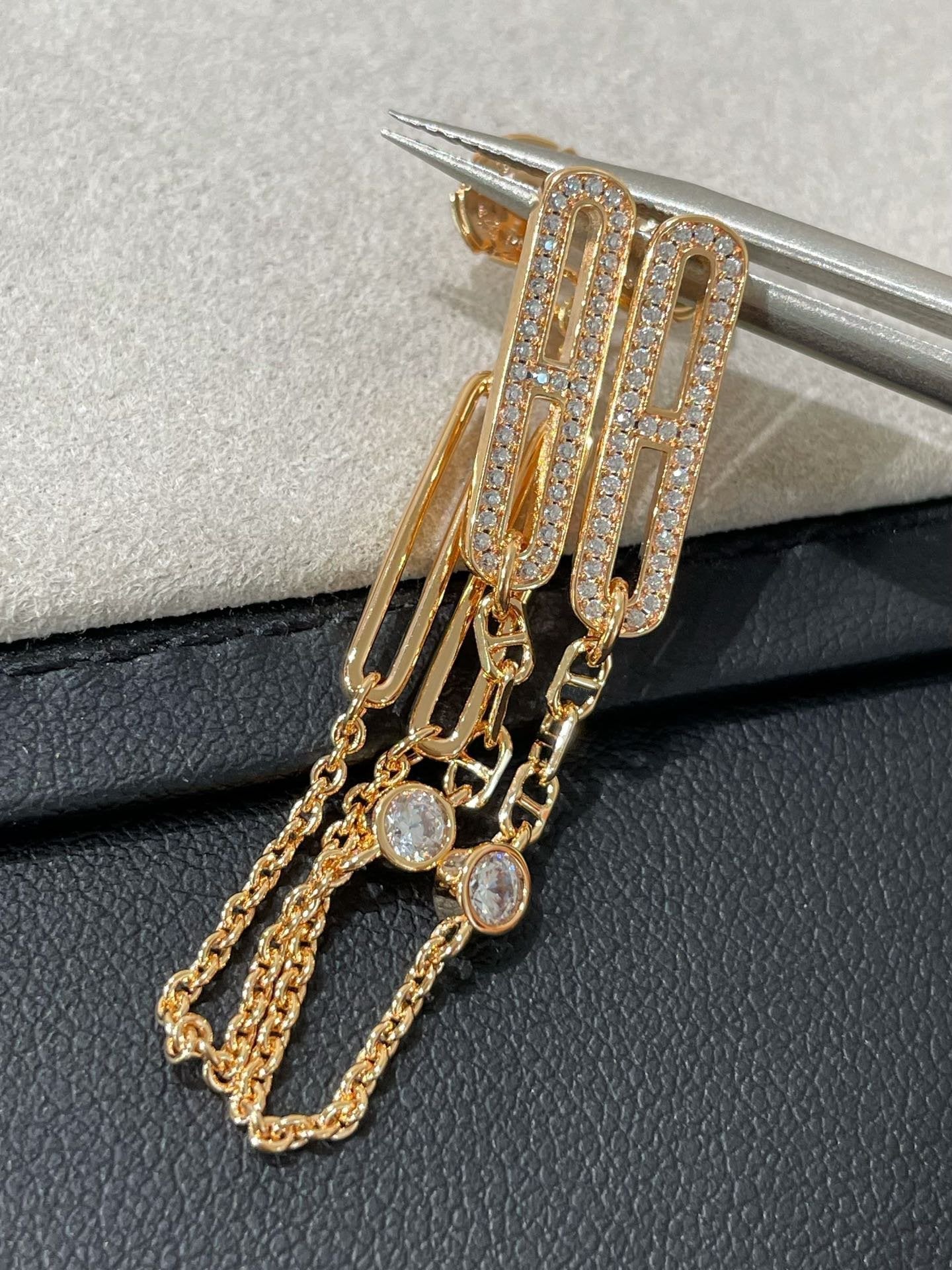 [Marin-Jewelry]CHAINE CHAOS DIAMOND DROP EARRINGS