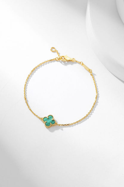 [Marin-Jewelry]CLOVER BRACELET MALACHITE 1 MOTIF