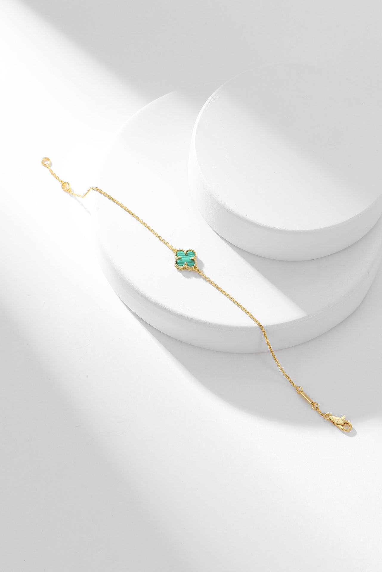 [Marin-Jewelry]CLOVER BRACELET MALACHITE 1 MOTIF