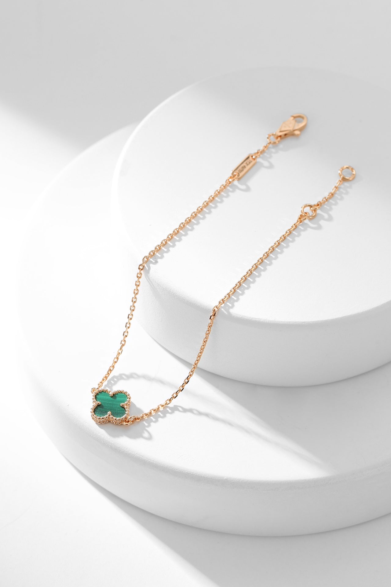 [Marin-Jewelry]CLOVER BRACELET MALACHITE 1 MOTIF