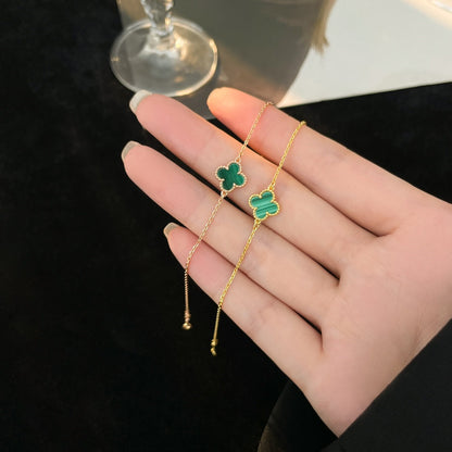 [Marin-Jewelry]CLOVER BRACELET MALACHITE 1 MOTIF
