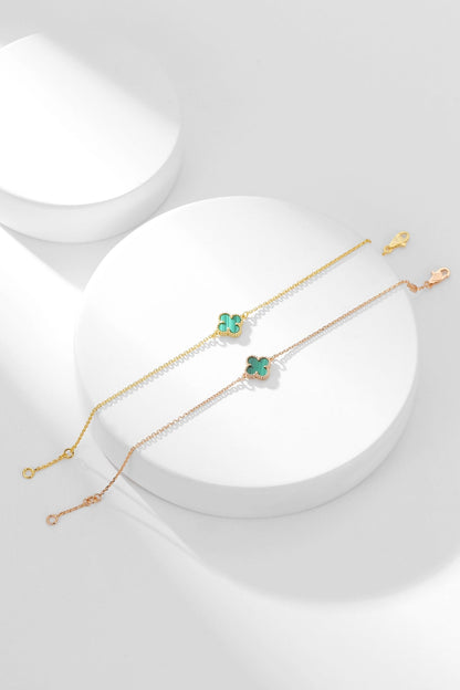[Marin]CLOVER BRACELET MALACHITE 1 MOTIF